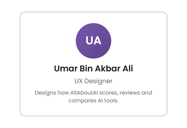 Expert card with name, role and a link to how tools are scored